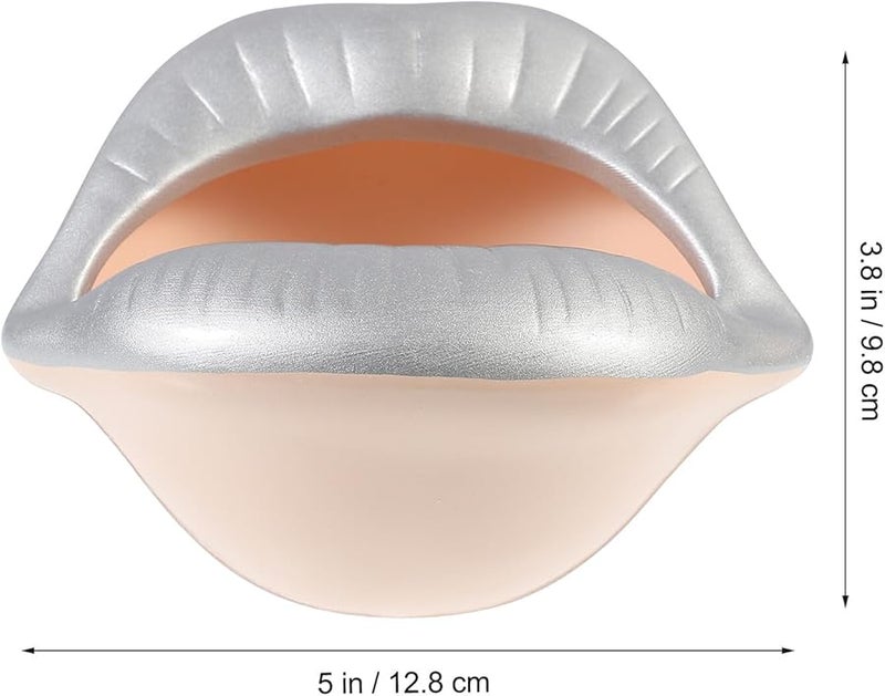 صينية رماد السجائر من البورسلين الفضي على شكل شفاه حامل السيجار والسجائر زينة المكتب للمنزل والمكتب - Image 2